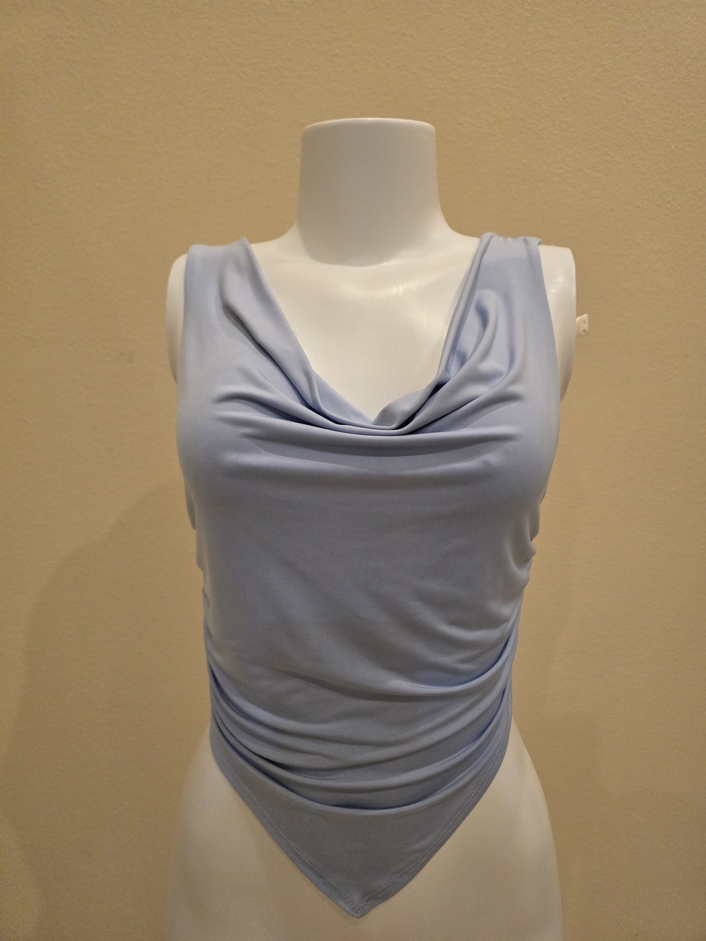 Women's Draped Cowl Neck Camisole in Pale Blue